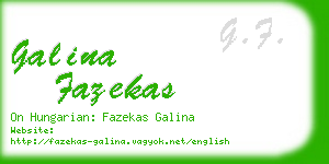 galina fazekas business card